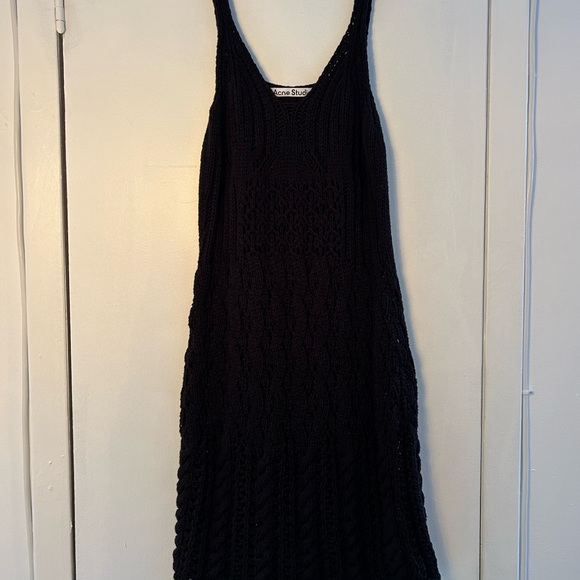 Acne Studios Black Crochet Mini Dress - Picture 2 of 8